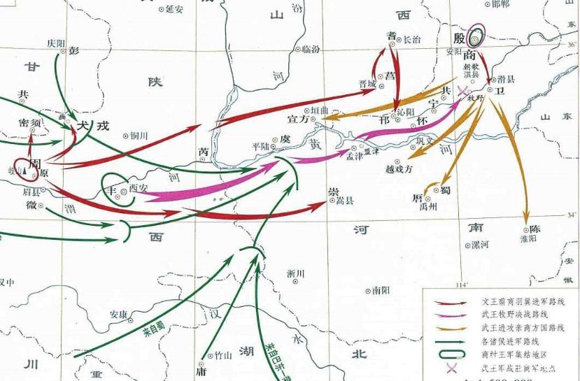 牧野之战作战示意图